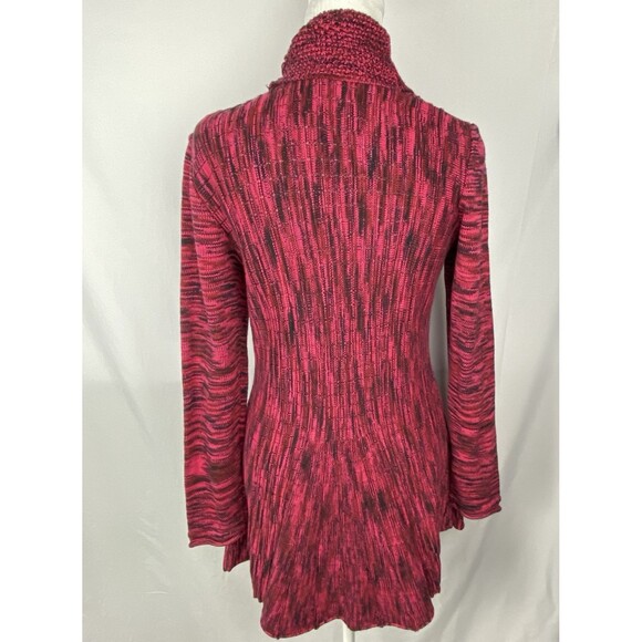 NY Collection Cardigan Sweater Womens S Pink Black Cotton Open Front Soft Grunge - Picture 5 of 15